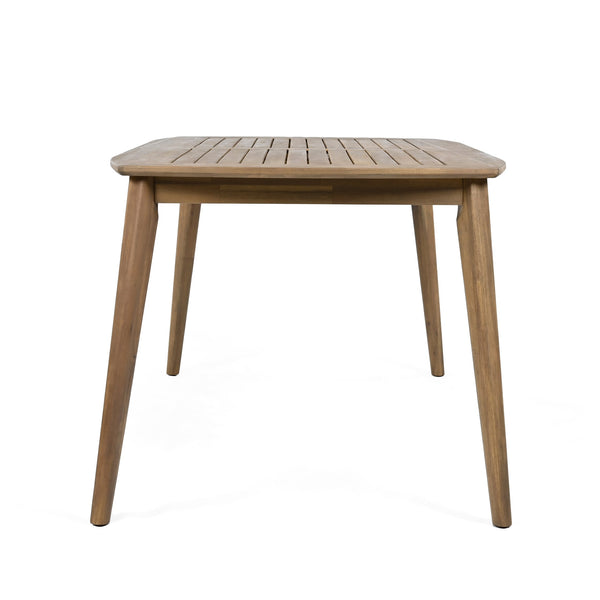 English Elm Christopher Knight Home® - Acacia 8-Person Outdoor Dining Table, Solid Acacia Wood Patio Farmhouse Design, Weather-Resistant 70.75" L N779P236677N