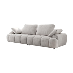 English Elm 86.6″ Modern Large Two-Seat Sofa with High Seat Height, Plush Suede Upholstery, Sleek Lofty Design Light Gray W1767S00003