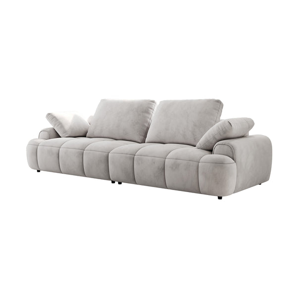 English Elm 86.6″ Modern Large Two-Seat Sofa with High Seat Height, Plush Suede Upholstery, Sleek Lofty Design Light Gray W1767S00003