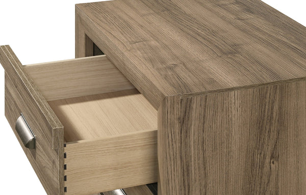 English Elm 1pc Contemporary Six-Drawer Wooden Dresser with Metal Pulls, Warm Wood Finish, Spacious Bedroom Storage Light Brown 18.19 L x 60.16 W x 41.81 H B2741P383313