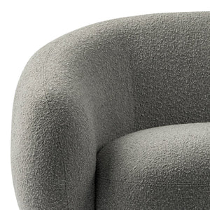 English Elm Sherri 69" Loveseat in Gray Boucle — Mid-Century Curved Design, 6" HD Foam, Durable 600lb Capacity B136P364317