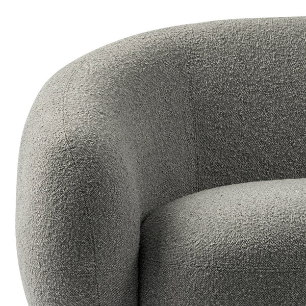 English Elm Sherri 69" Loveseat in Gray Boucle — Mid-Century Curved Design, 6" HD Foam, Durable 600lb Capacity B136P364317