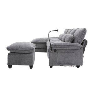 English Elm United U-Shaped Sectional Sofa 106" Cloud Couch - Comfy Chenille, Storage Ottoman, Usb Ports & Pillows W1568S00232-GIGA