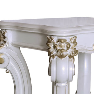 English Elm Antique Pearl End Table With Elegant Scroll Design And Storage Shelf For Vintage Living Spaces B062P209125