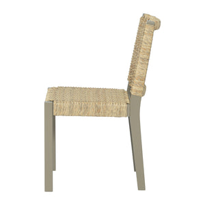 English Elm Farmhouse Solid Wood Dining Chairs Set of 2 with Rattan Backrest, Champagne Finish, Durable Craftsmanship Gold N842P271333E