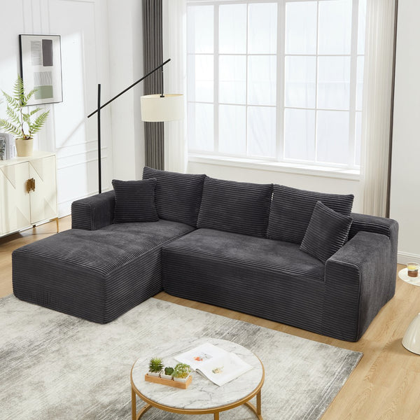 English Elm Modular Cloud Sectional with Oversized Chaise Memory Foam Fill for Living Rooms W3224S00008