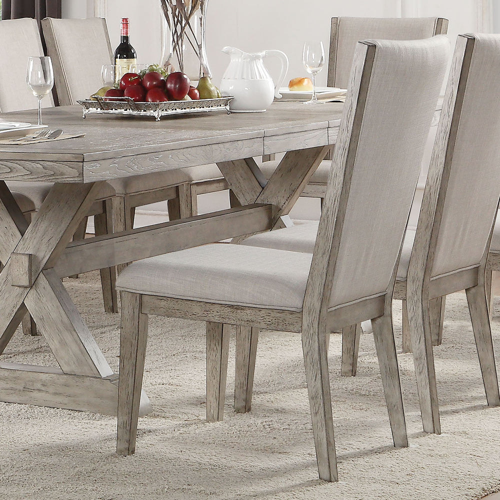 English Elm Grey Padded Arm Chair Set Of 2 - Stylish Modern Comfort With Grey Oak Accents For Any Space B062P209279