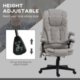 English Elm Homcom 6 Point Vibrating Massage Office Chair With Heat, Microfiber High Back Executive Office Chair With Reclining Backrest, Padded Armrests and Remote, Gray