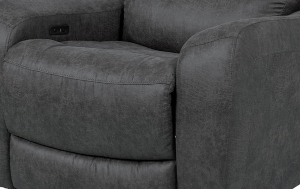 English Elm Contemporary Power Recliner with Plush High-Density Foam, Soft Track Arms, Hardwood Frame, Oversized Seat Dark Gray 40 L x 34 W x 30 H B2741P395239