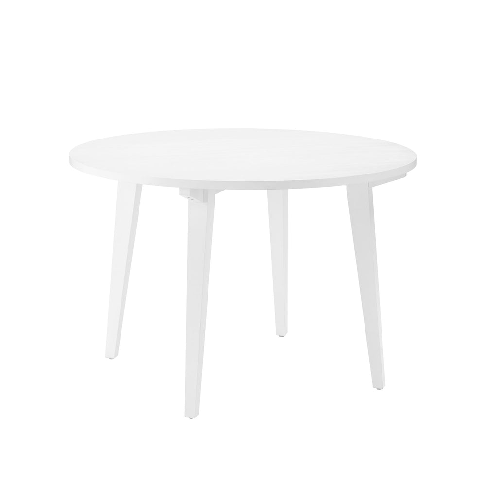 45" Simple Round Japandi Dining Table White KOCD6EWHVS Walker Edison