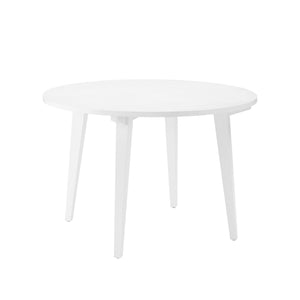 45" Simple Round Japandi Dining Table White KOCD6EWHVS Walker Edison