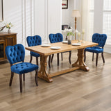 English Elm French Vintage Tufted Upholstered Fabric Dining Chair,Set Of 2,Blue,Sw1869Bl