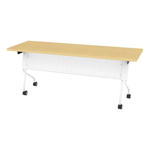 OSP Home Furnishings 6' Flip Top Nesting Training Table with Locking Casters for Office or Classroom Maple 84226WP