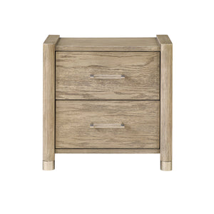 English Elm Sarai Brown Nightstand with Spacious Drawers, Solid Wood + MDF, Acrylic Handles & Metal Detail B201P391235