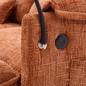 English Elm United Oversized Sectional Sofa With Movable Ottoman, Usb Ports & Modern Chenille For Cozy Living Spaces W1568S00188-GIGA