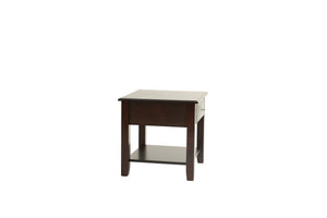 English Elm Simple Contemporary End Table with Walnut Veneer Top and Solid Rubberwood Legs, Square 22" Accent Table Antique Black,Espresso 11 L x 24 W x 27 H HSESF00F6388