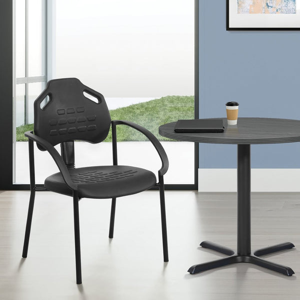OSP Home Furnishings Guest Chair with Urethane Shell and Esd Certified Frame for Reception or Training Rooms KH81393