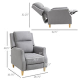 English Elm Homcom Manual Recliner Chair With Footrest, Contemporary For Living Room