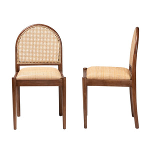 English Elm Modern Seagrass Woven Acacia Wood Dining Chair Set Bohemian Organic Style B2750P467718
