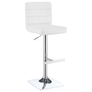 English Elm Fresco Leatherette Channel Tufted Bar Stools Set of Two with Chrome Pedestal Base B062P440323