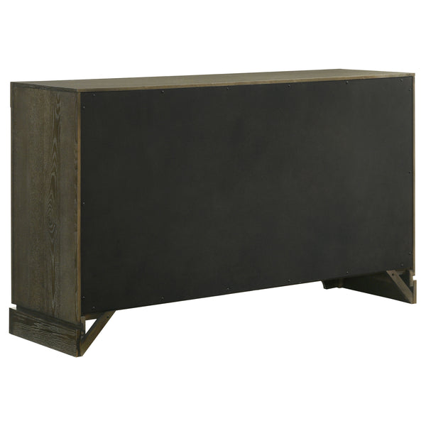 English Elm Lincoln Eastern King Bedroom Set with Led Headboard Two-tone Wood and White Panels B062S01540