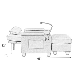 English Elm Single Chenille Manual Recliner with Usb Port Hidden Storage Ottoman and Cup Holders Brown W487P423653