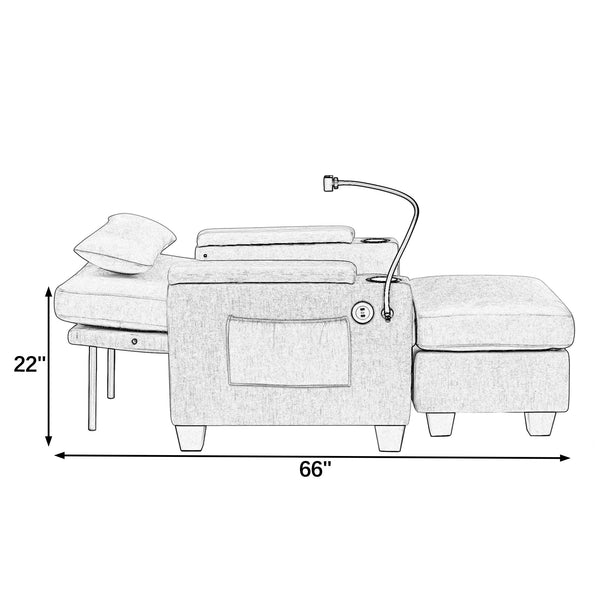 English Elm Single Chenille Manual Recliner with Usb Port Hidden Storage Ottoman and Cup Holders Brown W487P423653