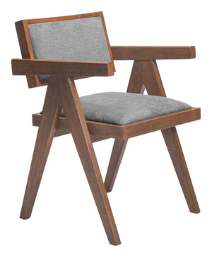 Zuo Modern Delhi Dining Chair Set Of 2 - Stylish Gray Fabric & Walnut Frame For Modern Dining Elegance Gray 100% Polyester,Rubberwood 110396-zuo-modern