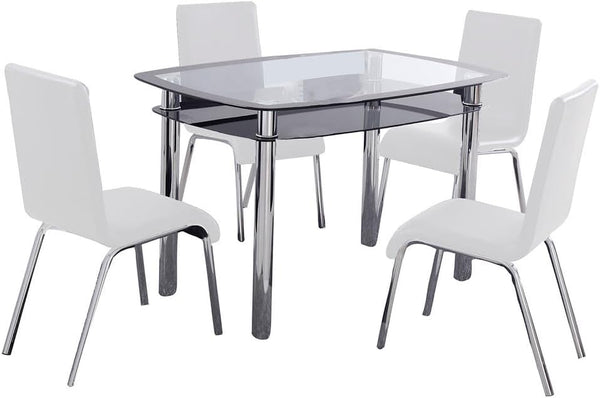 English Elm Modern Faux Leather Side Chair Set of Four with Polished Chrome Legs for Dining B011S02255