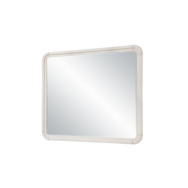 English Elm Malco Large Oak Dresser Mirror with Sleek Rounded Wood Frame, MDF Glass Construction, Modern Elegance B201P391827