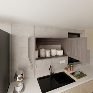English Elm Wall Wall Cabinet with 2 Doors for Kitchen Storage, Modern Engineered Wood Design, Durable & Compact White Oak 44.09 L x 29.13 W x 3.54 H B097P350280