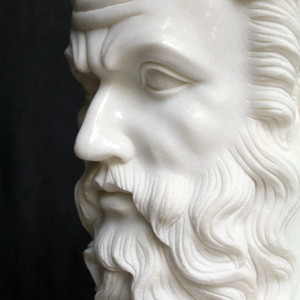 Hector Marble Bust Sculpture - Stunning Two-Sided Mythological Art Piece for Home Décor Showcase
