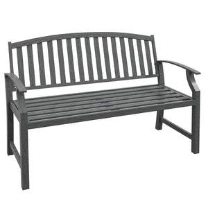 English Elm Outsunny 46" Classic Garden Bench - Durable Metal & Wood Look Design For Patios, Decks & Yards W2225P174065-GIGA