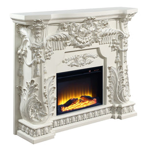 English Elm Adara Antique White Electric Fireplace with LED, Remote & Touch Controls, 1400W Heating, 400 sq ft B2726P315594