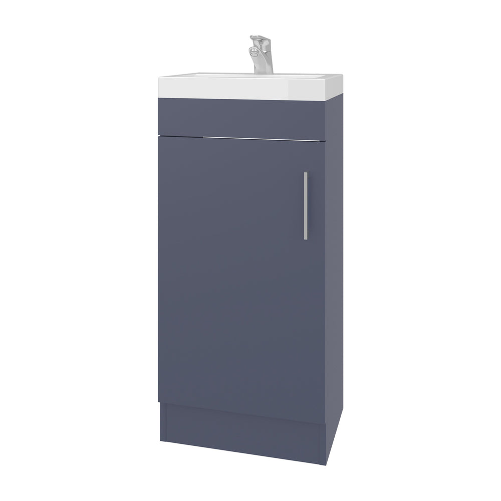 English Elm Vanity Reyno 32.6" H Alby Blue Compact 1 Door 1 Shelf Bathroom Storage Eco-Friendly Engineered Wood B097S00219