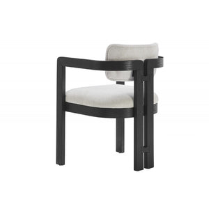 English Elm Modern Rustic Upholstered Dining Arm Chair with Sculptural Fluted Base, Curved Arms & Plush Comfort Black 24.5 L x 25.5 W x 40.5 H B011P366702