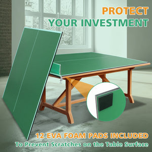 English Elm 8ft Foldable Mdf Ping Pong Conversion Top for Solo Practice and Indoor Play Green W1408P262535