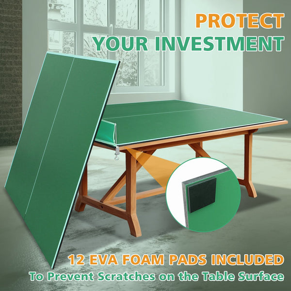 English Elm 8ft Foldable Mdf Ping Pong Conversion Top for Solo Practice and Indoor Play Green W1408P262535