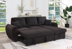 English Elm Vera95"w Teddy Fleece Sleeper Sectional with Reversible Storage Chaise for Living Room B2749S00230