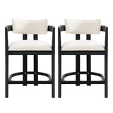 Christopher Knight Home® - Noble House - 26" Counter Height Bar Stool, Upholstered Counter Stools (Set Of 2) -Black