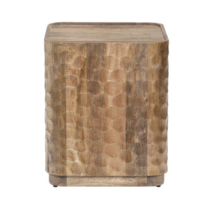 Crestview Collection Coastal Accent Table - Rustic Solid Mango Wood With Unique Dimpled Texture For Modern Living Spaces Brown Solid Wood Cvfnr4816