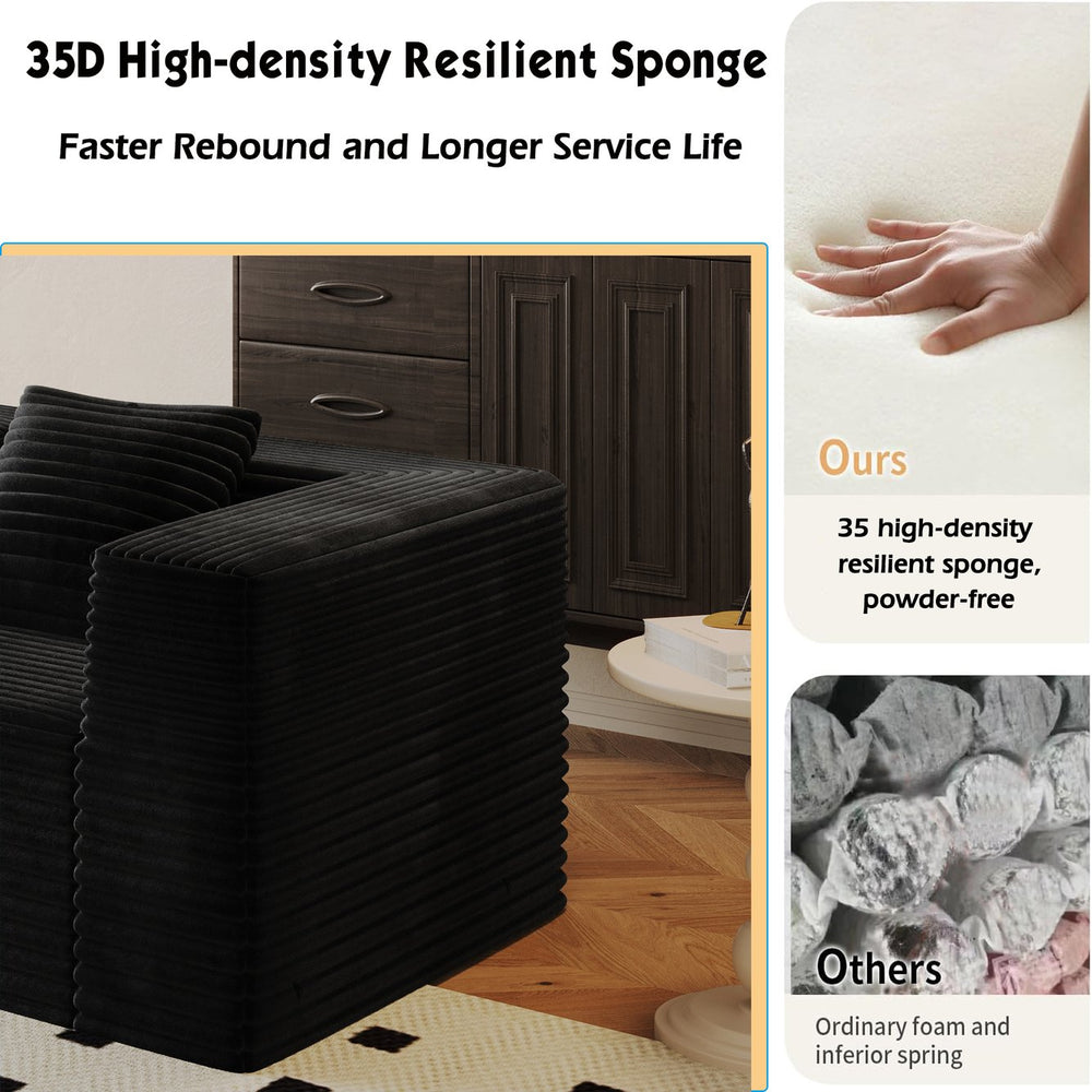 English Elm Modular Corduroy Sectional Sofa Deep Memory Foam Floor Lounge for Living Room W3434S00028