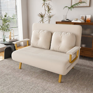 English Elm 46" Wide Corduroy Sleeper Sofa Bed Convertible Folding Chair for Two with Adjustable Backrest W2700P431033