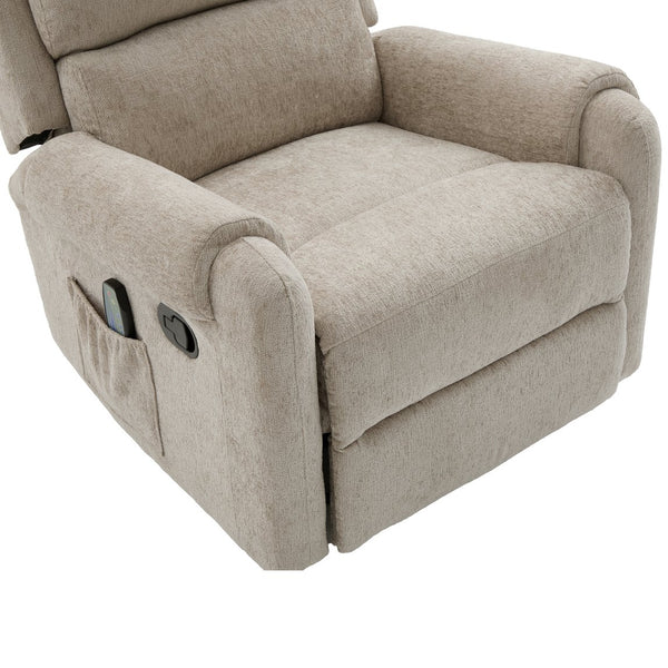 English Elm Manual Recliner Swivel Rocker Massage Chair Chenille Nursery and Living Room Seat Oatmeal N763P347287O
