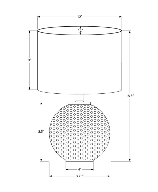 English Elm Lighting, Textured Resin Globe Table Lamp with Ivory Drum Shade, 19" Height, 3-Way Dimmer Elegance Grey 13 L x 13 W x 15 H B2710P220111