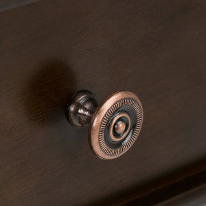 English Elm Carlton Handcrafted Home Office Desk in Dark Tobacco Brown — Solid Wood, Flip-Down Drawer, Compact Stylish Workstation B136P158137