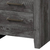 English Elm Rustic Grey Oak 2-Drawer Nightstand