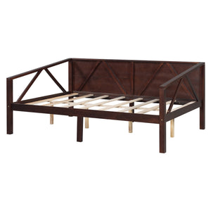 English Elm Twin Daybed Frame Solid Pine Sofa Bed for Guest Room Studio or Teen Bedroom Espresso N708P266726P