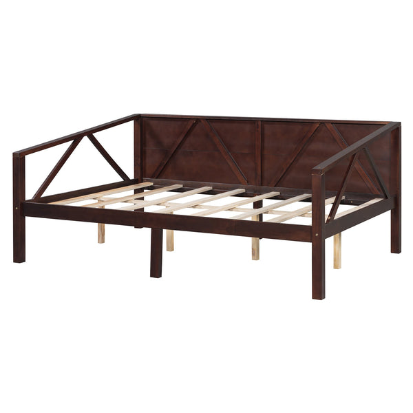English Elm Twin Daybed Frame Solid Pine Sofa Bed for Guest Room Studio or Teen Bedroom Espresso N708P266726P