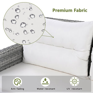 English Elm Outdoor Rattan Furniture Set With Adjustable Recliners, Versatile Tables, And Ottomans For Patios N719Z000120A-GIGA